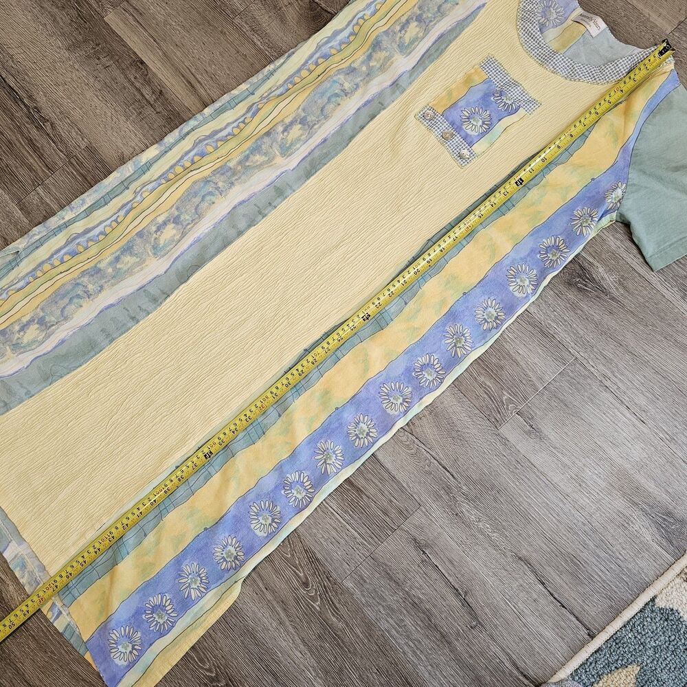 Naturally Yours Hawaii Vintage Patchwork Pastel Dress L Cottagecore Easter Beach - Picture 5 of 11